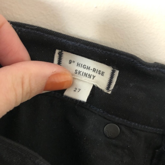 Madewell 9” High Rise Skinny Denim - Black Wash - Picture 4 of 4